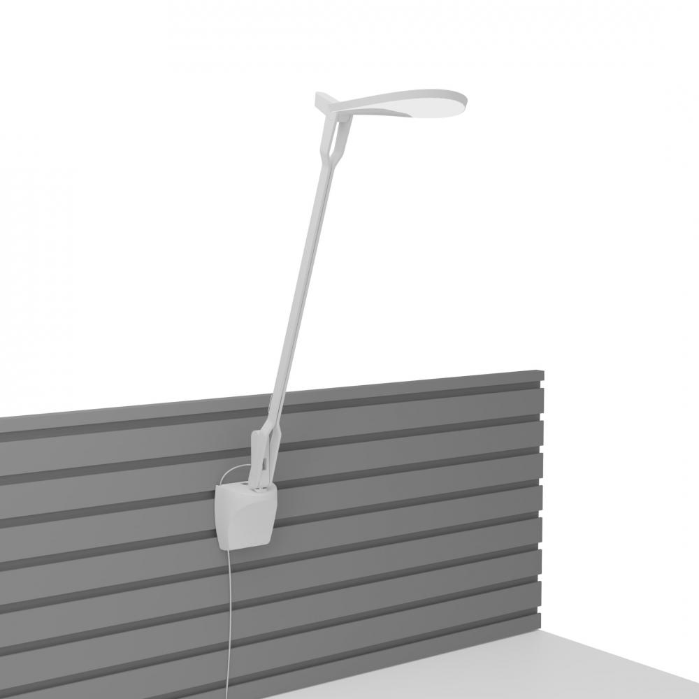 Splitty (Warm Light) (Matte White) with 2-Piece Desk Clamp